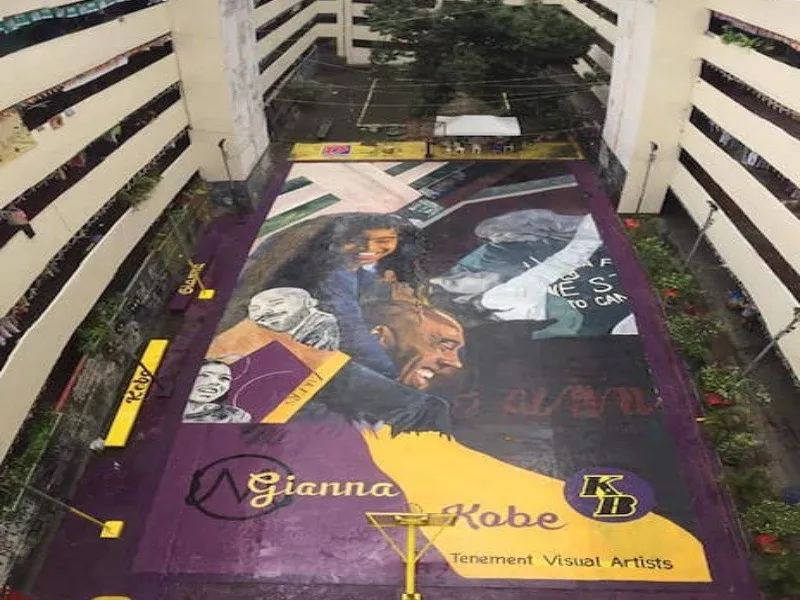 Kobe Bryant memorial at Tenement Basketball Court