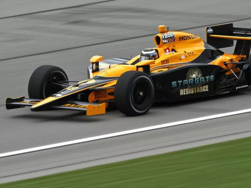 Simona De Silvestro drives during IndyCar Series' Road Runner Turbo