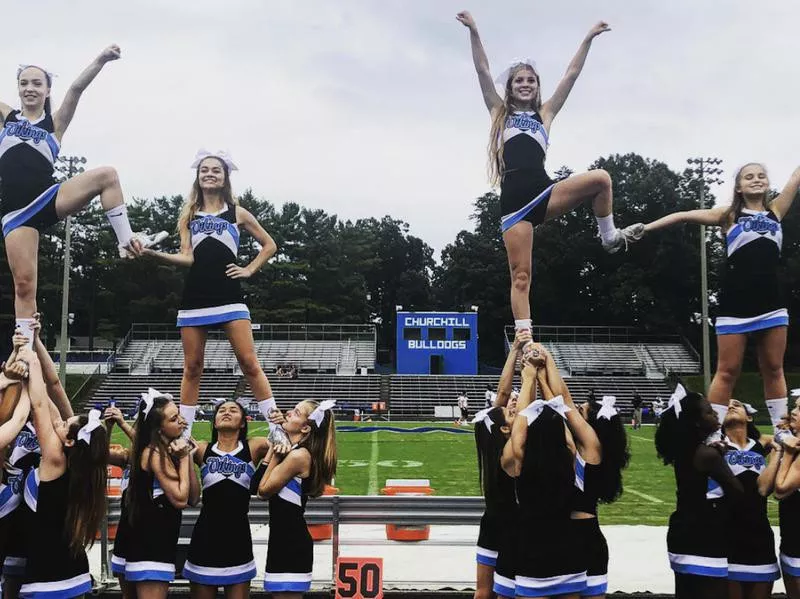 Walt Whitman High School cheerleaders