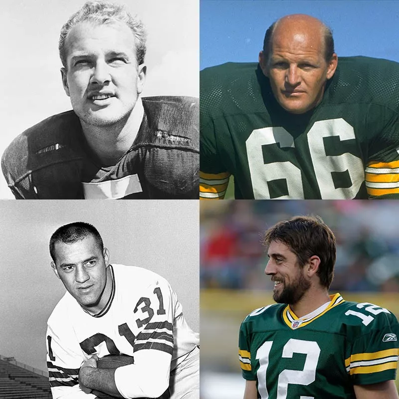 Paul Hornung, Ray Nitschke, Aaron Rodgers, Jim Taylor