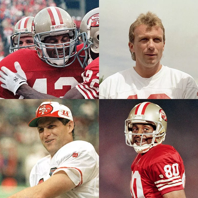 Ronnie Lott, Joe Montana, Jerry Rice, Steve Young