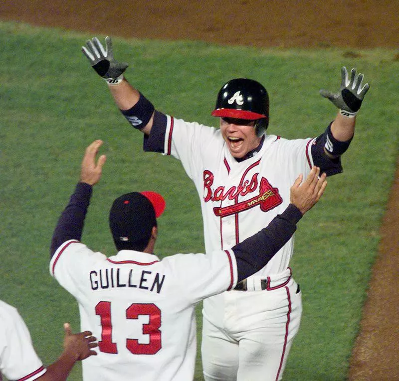 Chipper Jones celebrating