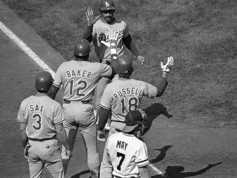 Ken Landreaux and Dodgers teammates