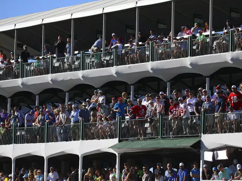 Fans in gallery watch the Waste Management Phoenix Open