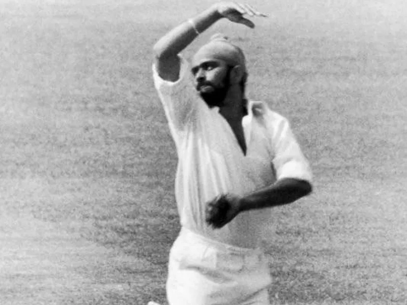 Bishan Singh Bedi bowling