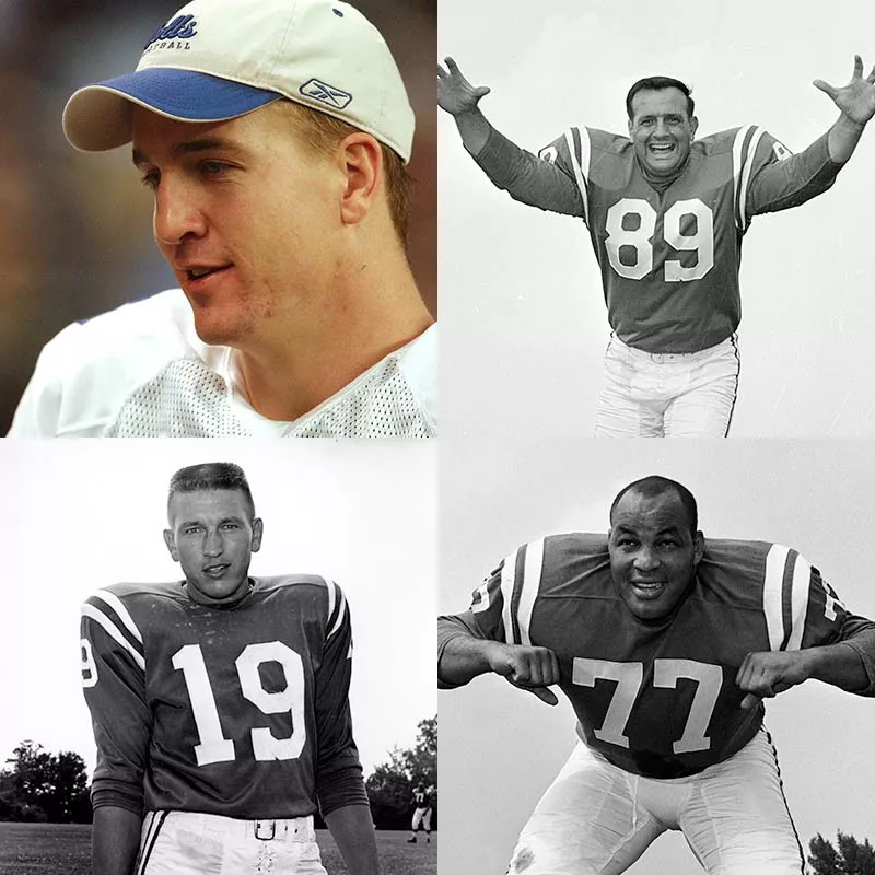 Peyton Manning, Gino Marchetti, Jim Parker, Johnny Unitas