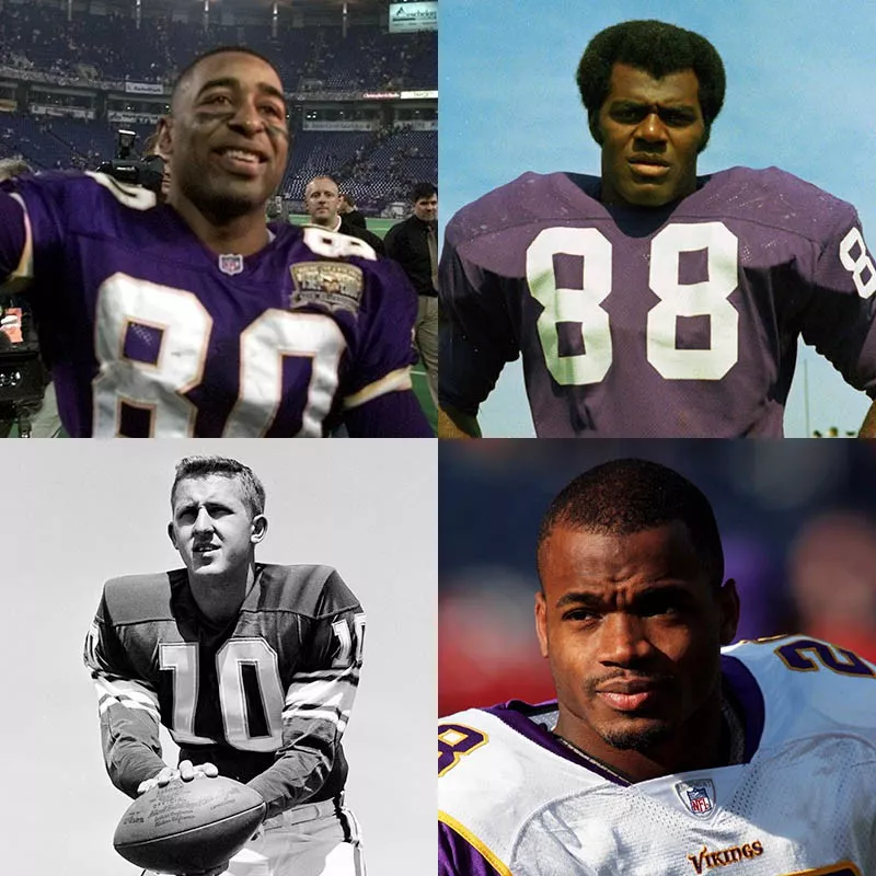 Cris Carter, Alan Page, Adrian Peterson, Fran Tarkenton