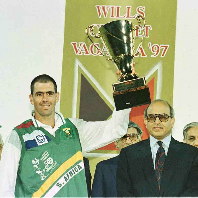 Hansie Cronje after receiving trophy