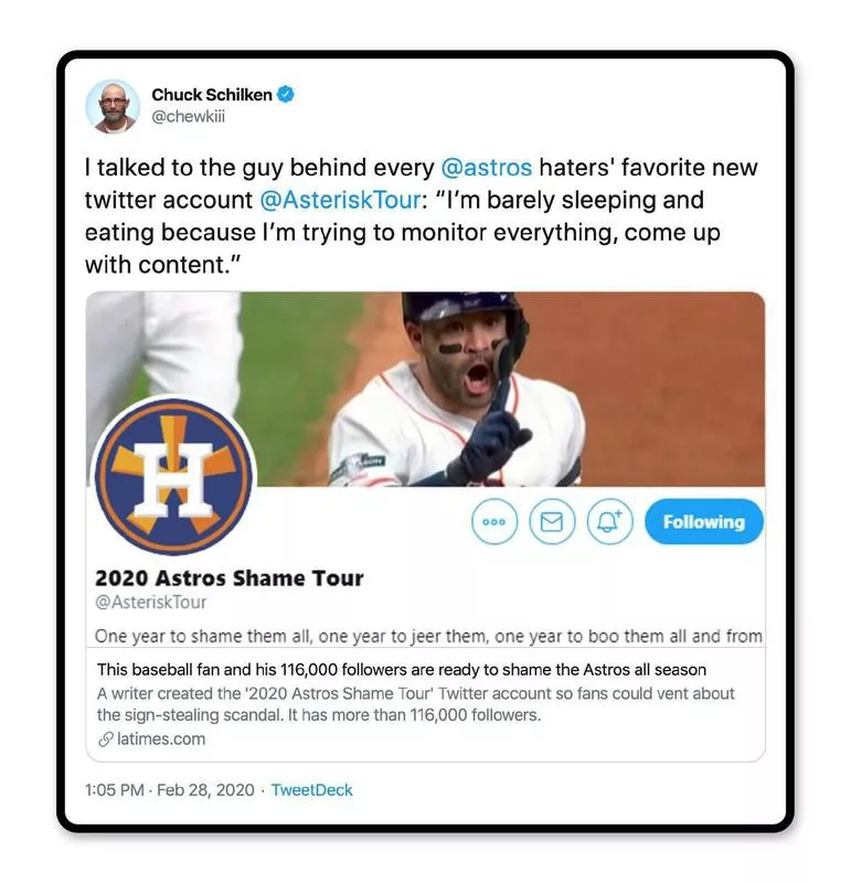 2020 Astros shame tour