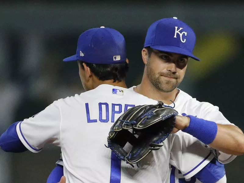 Kansas City Royals Nicky Lopez and Whit Merrifield