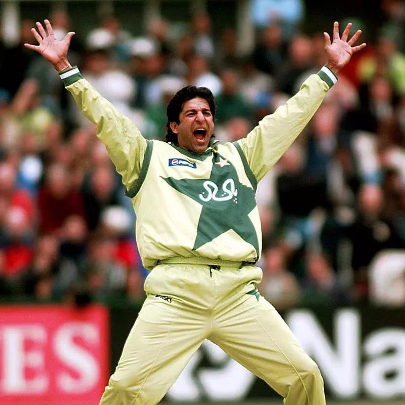 Wasim Akram reacting