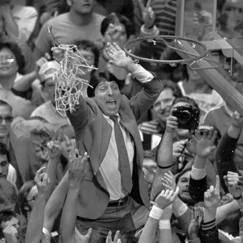 North Carolina State basketball coach Jim Valvano