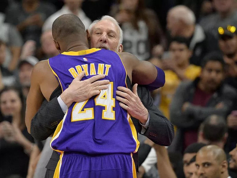 Gregg Popovich and Kobe Bryant