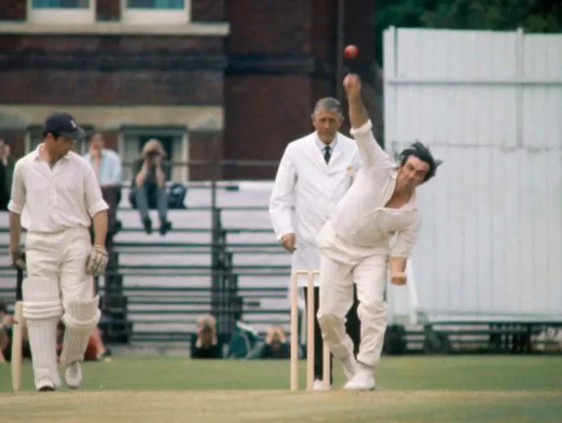 Fred Trueman bowling