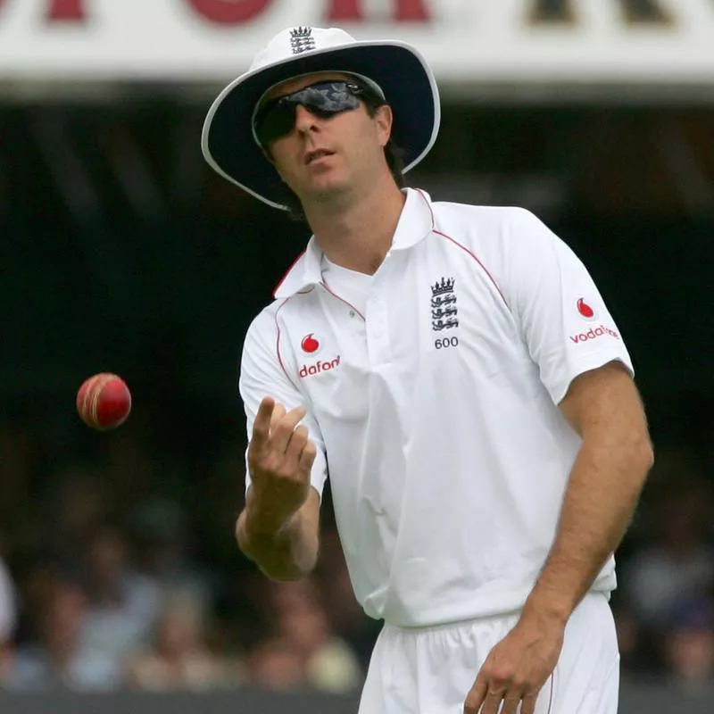 England's Michael Vaughan throws the ball