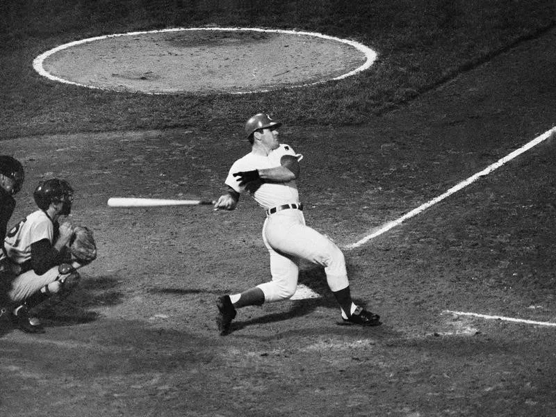 Cincinnati's Pete Rose watches the ball sail