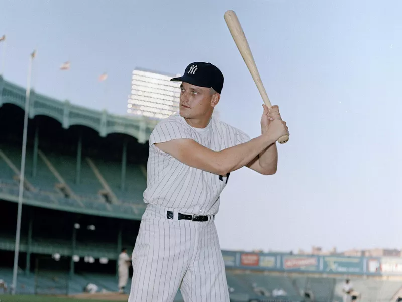 Roger Maris holding bat