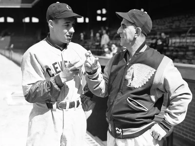 Bob Feller and Roger Peckinpaugh