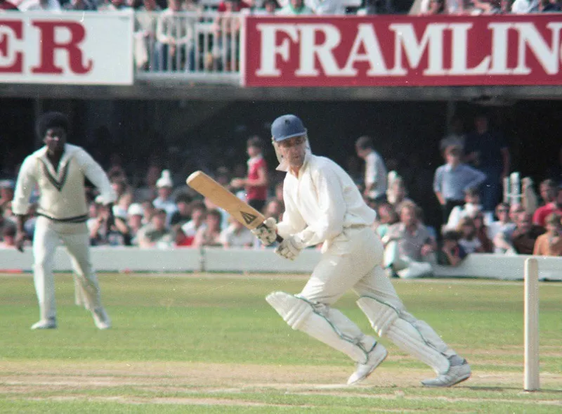 Mike Brearley preparing to bat