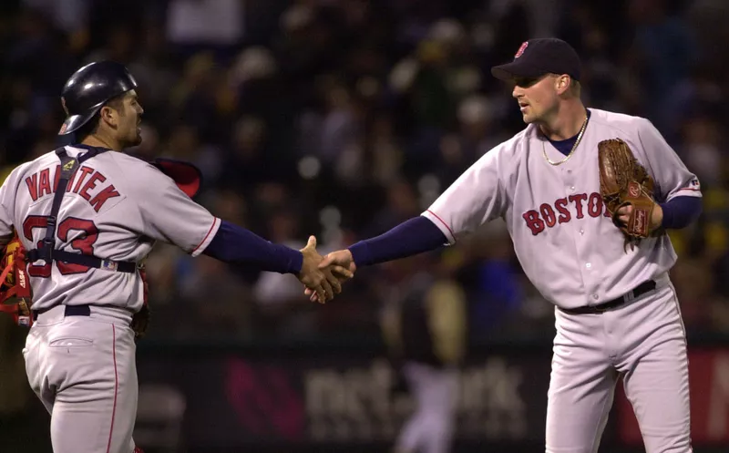 Jason Varitek and Derek Lowe