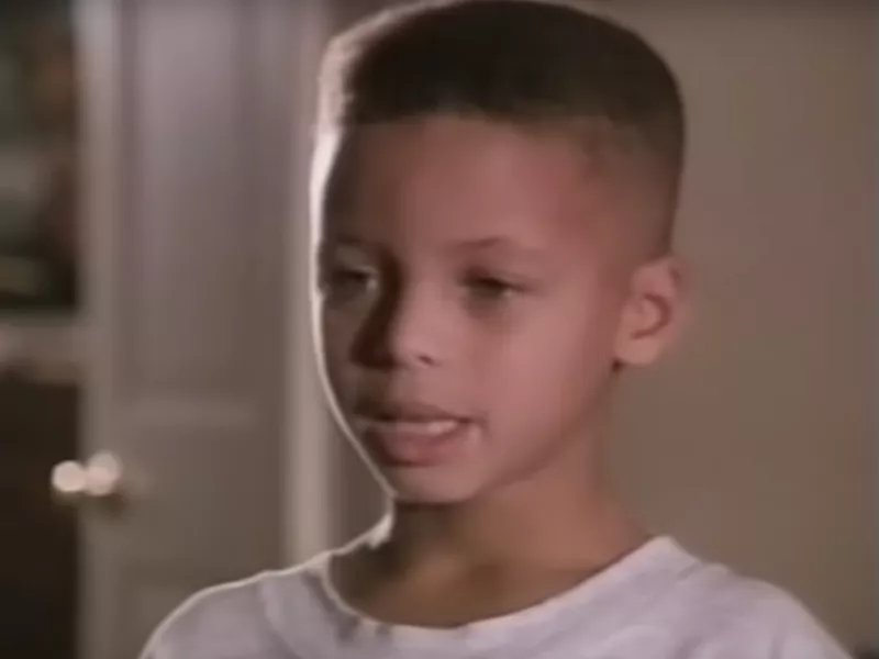 Steph Curry in a Burger King commercial as a kid