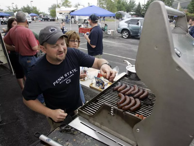 Penn State fan grilling