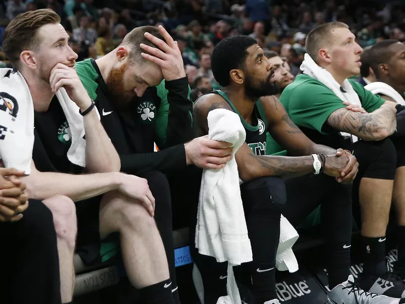 Gordon Hayward, Aron Baynes, Kyrie Irving, Daniel Theis