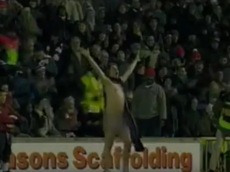 Streaker at Soccer Match in Nike commercial