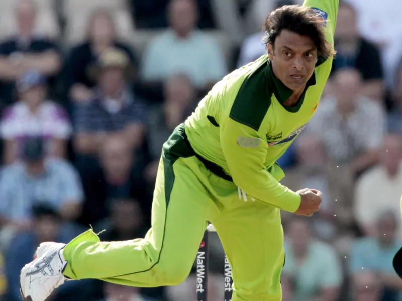 Pakistan's Shoaib Akhtar bowls