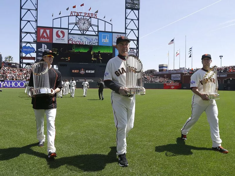 Tim Lincecum, Bruce Bochy, Buster Posey