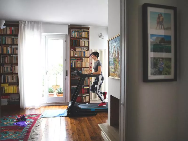 Running on a treadmill