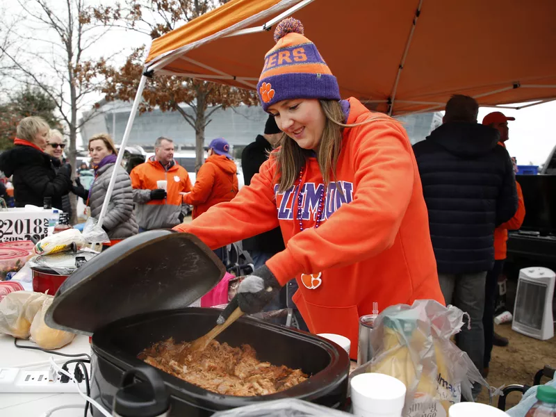 Clemson fan cooking food