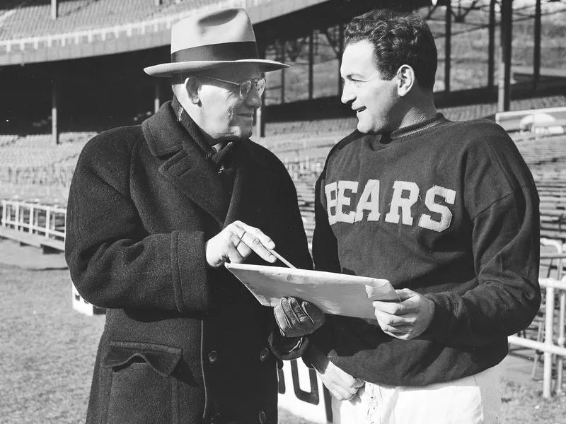 George Halas and Sid Luckman