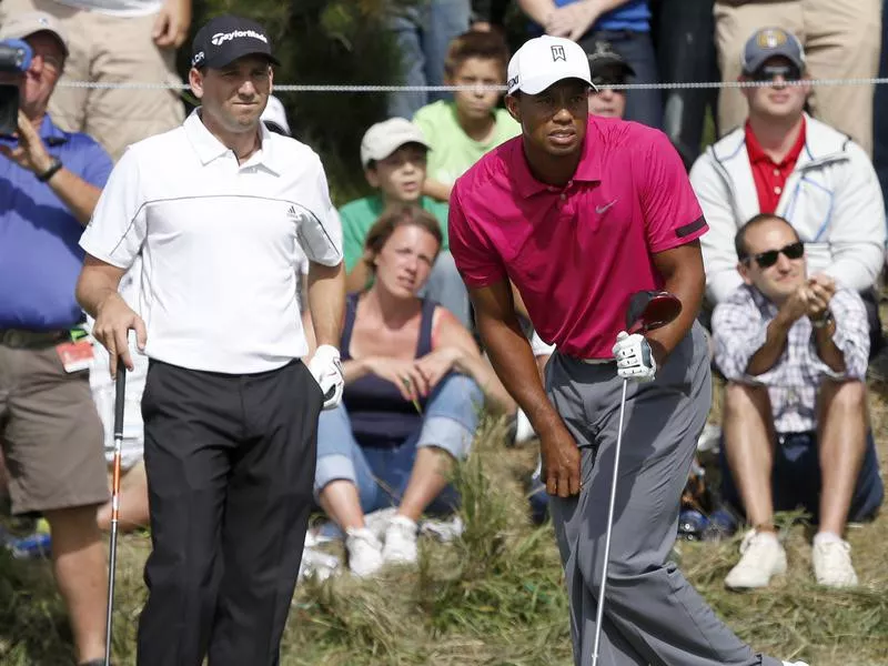 Sergio Garcia and Tiger Woods