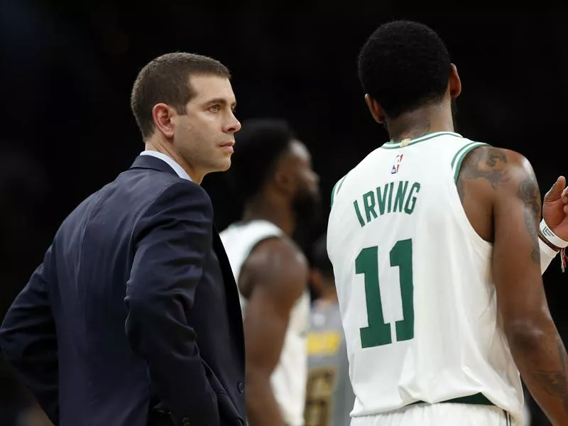 Brad Stevens and Kyrie Irving