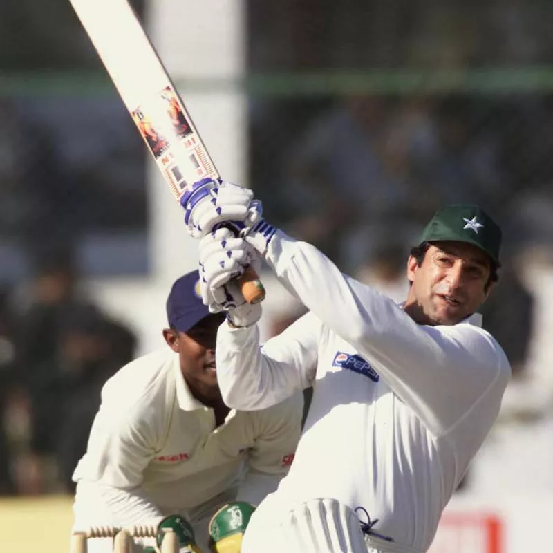 Wasim Akram hits