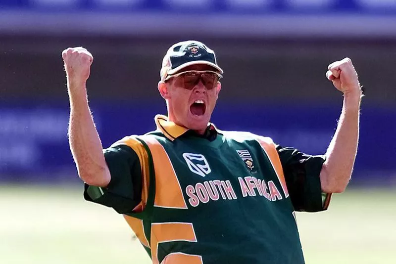 Shaun Pollock celebrates