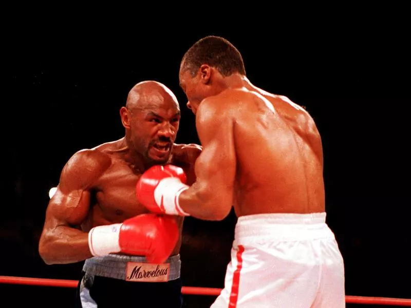 Marvin Hagler and Sugar Ray Leonard