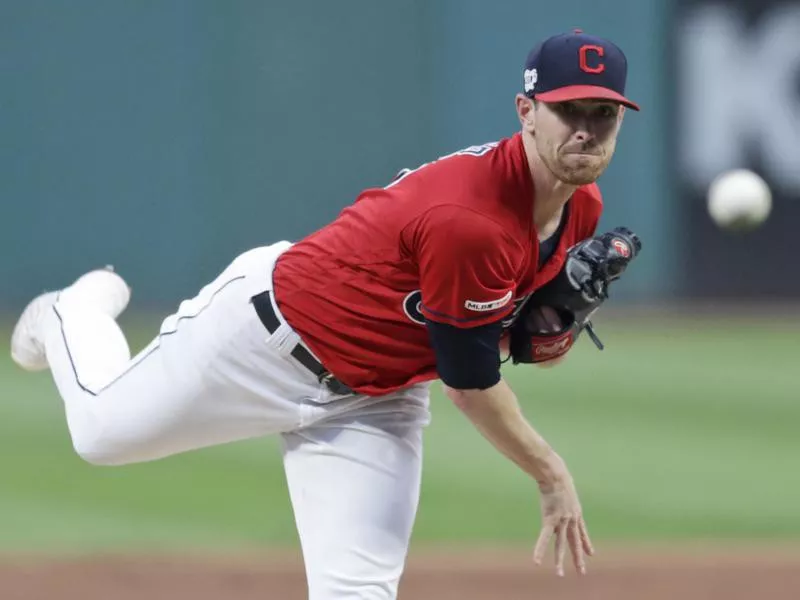 Cleveland Indians starting pitcher Shane Bieber