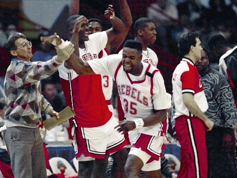 UNLV players celebrate win