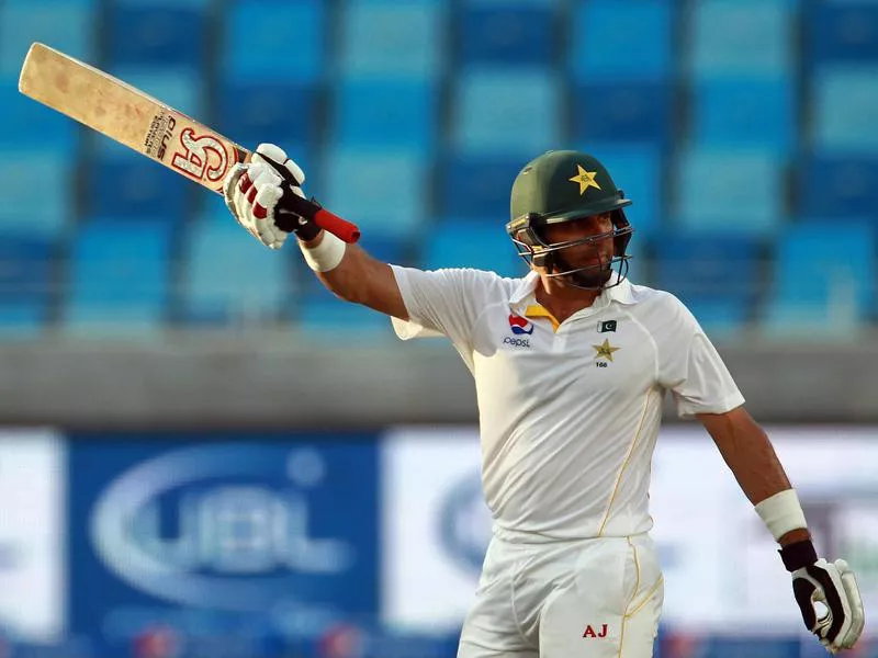 Misbah Ul Haq celebrates