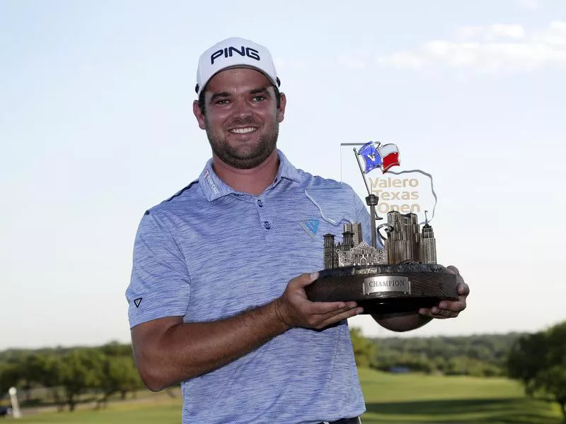 Corey Conners after winning the 2019 Valero Texas Open