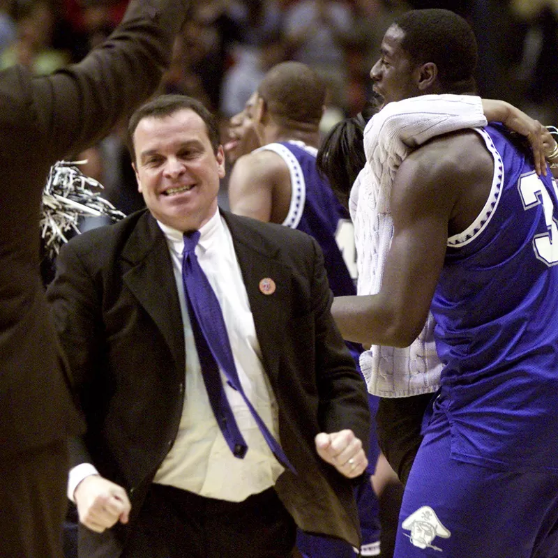 Hampton basketball coach Steve Merfeld