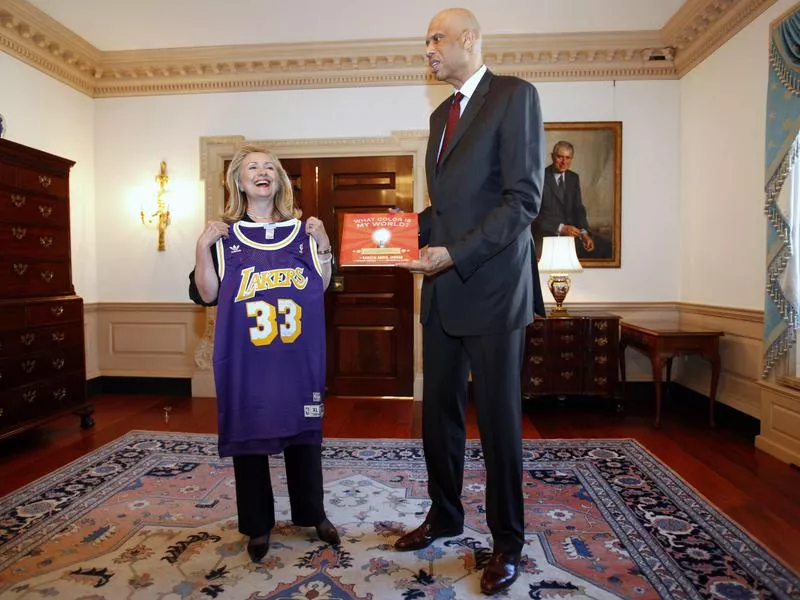 Hillary Clinton and Kareem Abdul-Jabbar