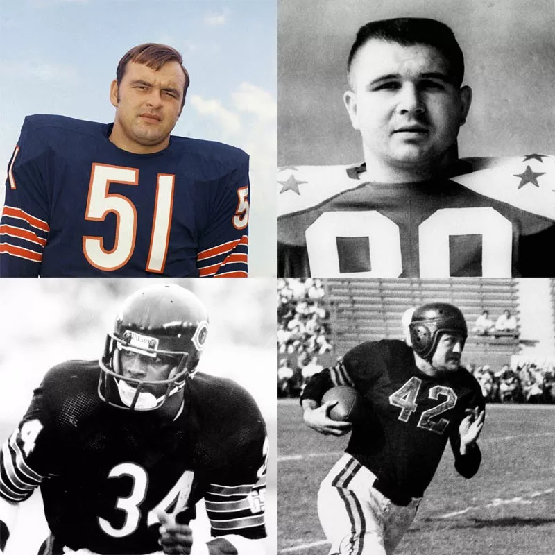 Dick Butkus, Mike Ditka, Sid Luckman, Walter Payton