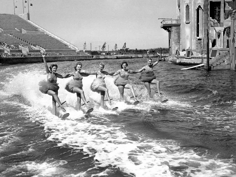 Water skiers at Jones Beach