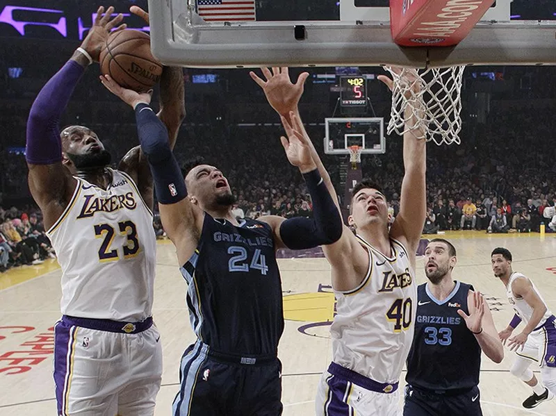 LeBron James and Ivica Zubac