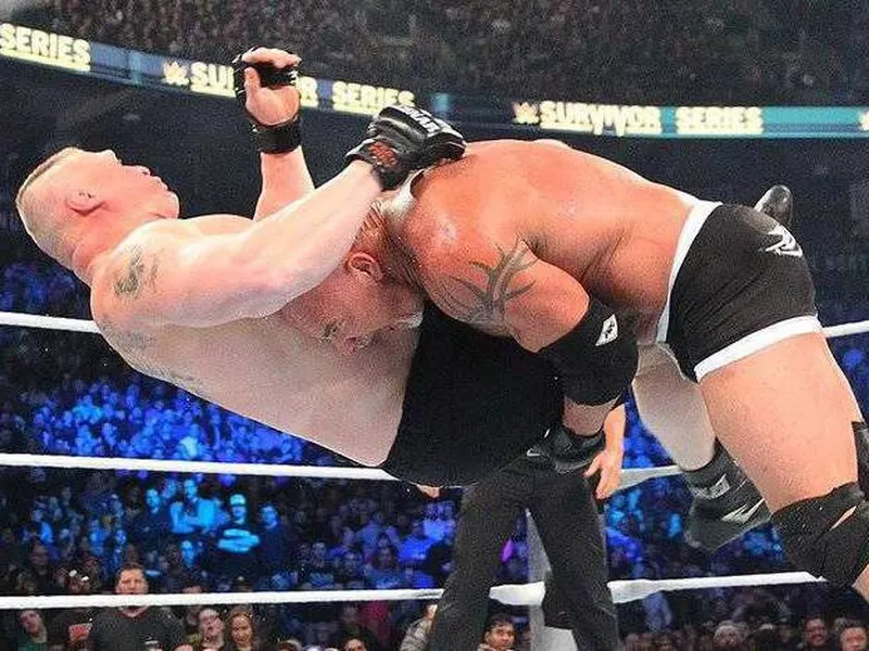 Goldberg and Brock Lesnar