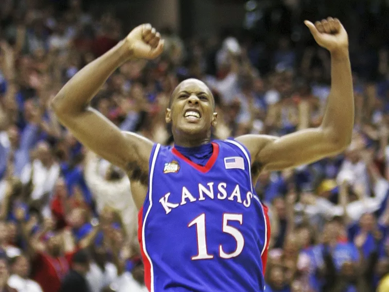 Kansas' Mario Chalmers celebrates