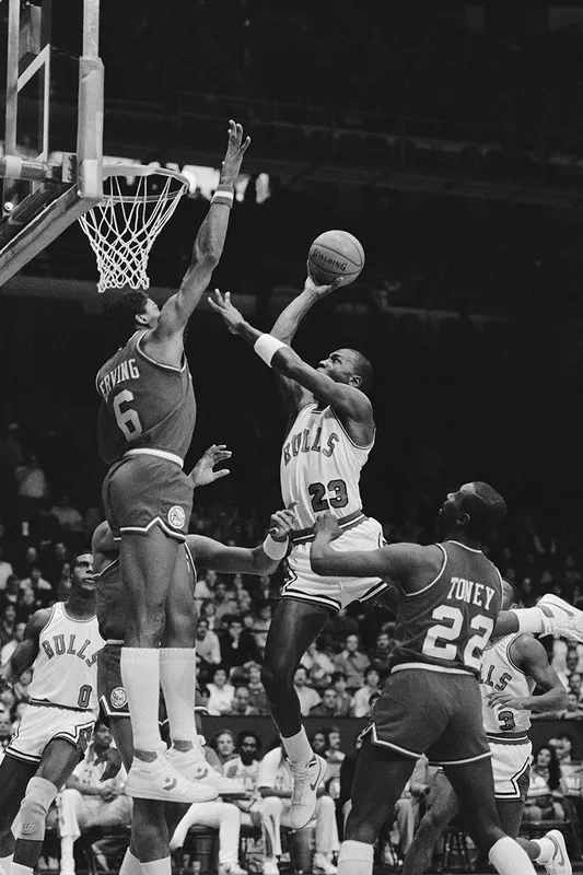 Julius Erving and Michael Jordan